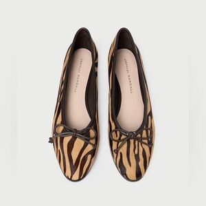 Loeffler Randall Noelle Zebra Hair Ballet Flats like new size 9